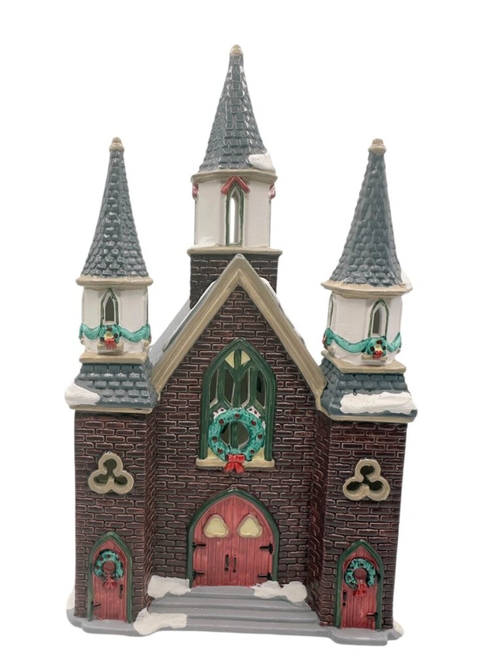 Vintage Department 56 Snow Village St Luke's Church 1992 Lighted Porcelain